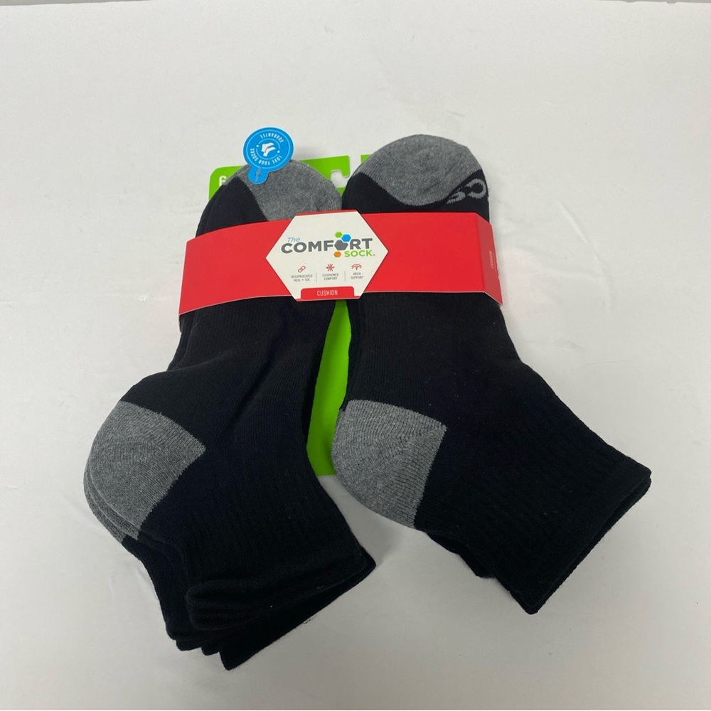 The Comfort Socks Quarter Performance Athletic with Arch Support Size 6-12
